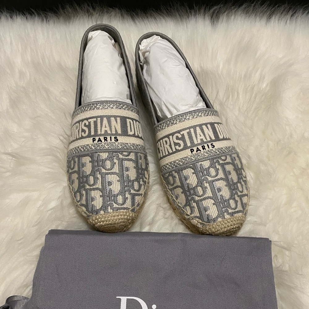 Like new gray Dior Espadrilles size 38